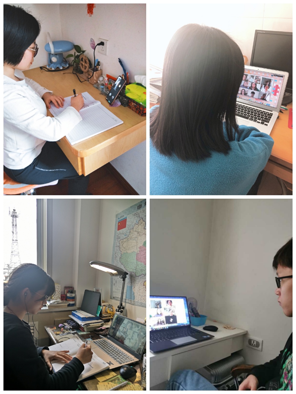 线上收听宣讲的学生
